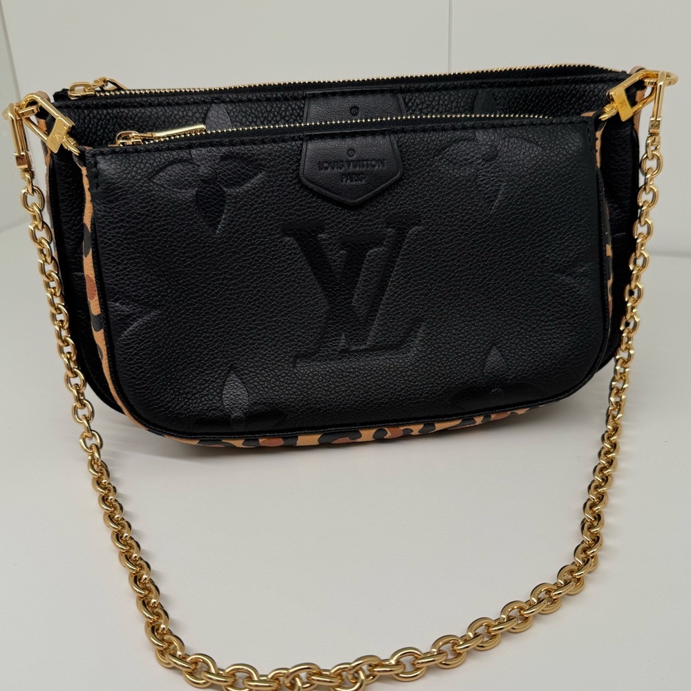 Louis Vuitton Multi Pochette Safari Black and Gold Women's Bag